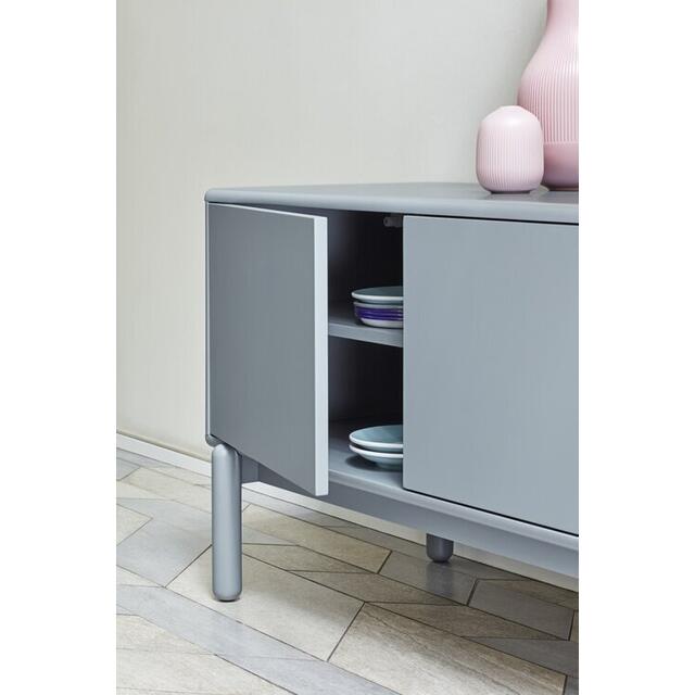 Corvo Two Door Two Drawer TV Cabinet - Grey and Light Oak Finish image 4