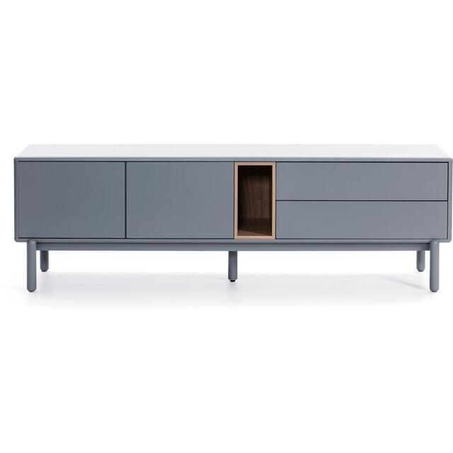 Corvo Two Door Two Drawer TV Cabinet - Grey and Light Oak Finish image 8