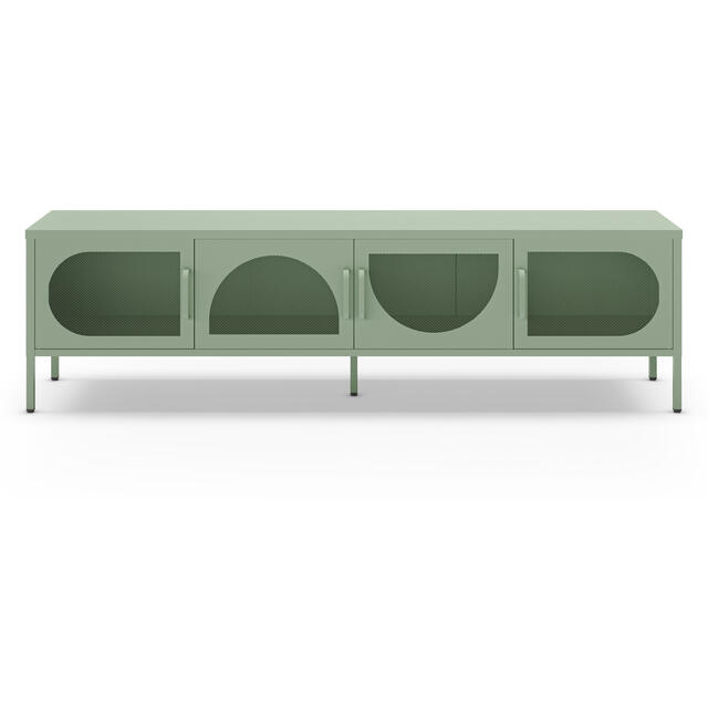 Mallorca Metal Four Door TV Stand - Mint Green image 2