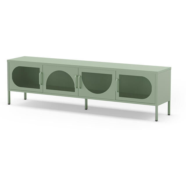Mallorca Metal Four Door TV Stand - Mint Green image 3