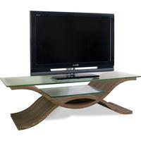 Tom Schneider Wave Entwine Curved Wooden TV Unit with Glass Shelves