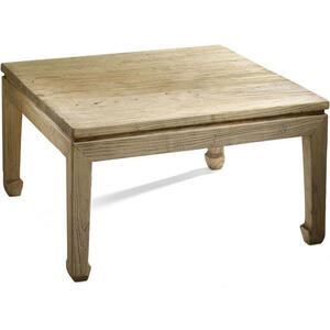 Oriental Wooden Square Coffee Table - Reclaimed Light Elm
