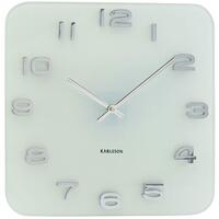 Karlsson Vintage Square Glass Clock (White)