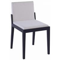 Cordoba Modern Dining Chair - Black Wenge with Off-White Fabric