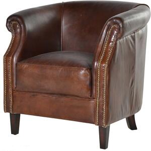 Vintage Brown Leather Club Armchair by The Orchard