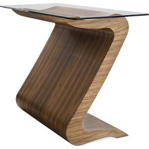 Tom Schneider Serpent Curved Wooden Console Table with Glass Top by Tom Schneider