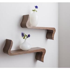 Tom Schneider Serpent Curved Wooden Floating Shelves - Set of 2