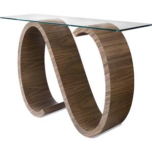 Tom Schneider Swirl Curved Wooden Side Table with Glass Top