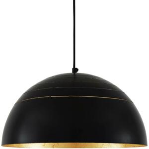 Midas Black Dome Gold Leaf Pendant Light 40cm by Mullan Lighting