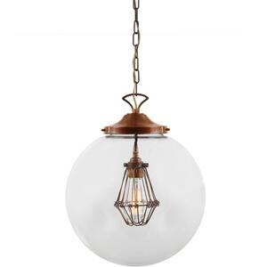 Robyn Large Clear Glass Globe Cage Pendant Light 35cm by Mullan Lighting