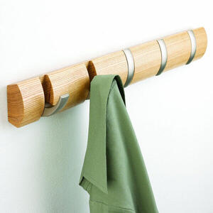 Umbra 5 Flip Coat Hook - Natural Wood