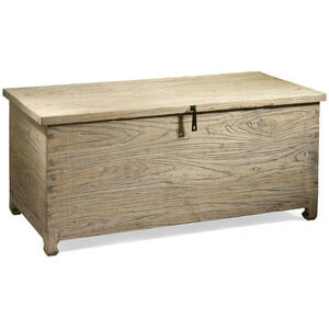 Chinese Country Wooden Blanket Storage Chest - Natural Elm Finish