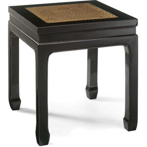 Oriental Square Wooden Stool - Black Lacquer