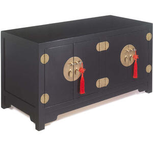Small Kang Cabinet, Black Lacquer by Shimu