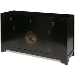 Chinese Ming Sideboard, Black Lacquer by Shimu