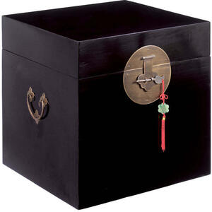 Chinese Black Lacquer Trunk, Square