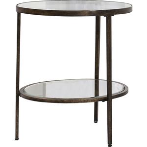 Temperley Round Glass Side Table Bronze or Champagne