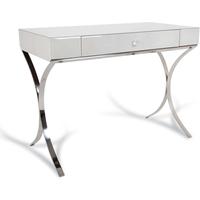 Shagreen Glass Dressing Table Lacquered with Chrome Legs