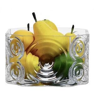 Glass Fruit Bowl Swirls, 18cm x 11cm, Handmade by Solavia