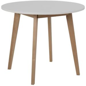 Ravan Round Dining Table Birch with White Top by Icona Furniture