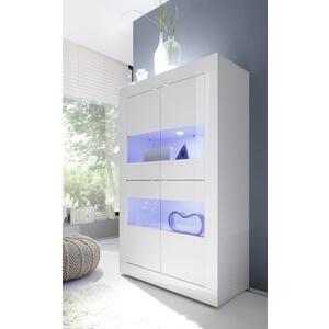 Urbino Collection Four Door Display Vitrine with optional  LED Spotlights - White Gloss Finish by Andrew Piggott Contemporary Furniture