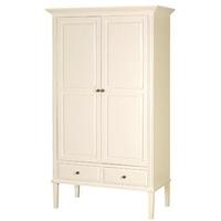 Classic Two Door Wardrobe Painted Wood - Cream or Grey