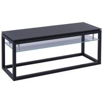 Cordoba Modern Large Black Oak TV Unit with Glass Shelf