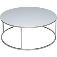 Kensal Circular Coffee Table 100cm - White/Black/Walnut Top & Metal Base