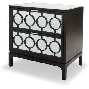 Marriott Art Deco Black and Mirrored Bedside Table