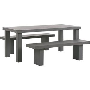 Taranto 4 Seater Outdoor Concrete Dining Table and Benches