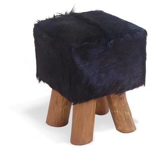 Mohawk Small Square Hide Stool Rustic Style