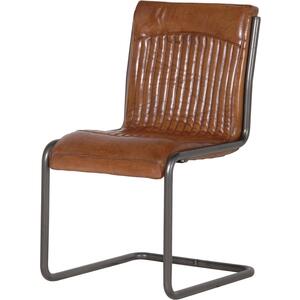 Italian Retro Leather and Steel Office Chair
