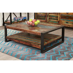 Shoreditch Rustic Rectangular Coffee Table Reclaimed Wood