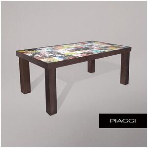 Fortis Shimmer Dining Table Glass Mosaic Top by Piaggi