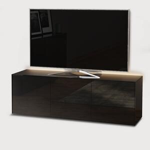 High Gloss Black TV Cabinet 150cm with Wireless Phone Charger and LED Mood Lighting by Frank Olsen Furniture