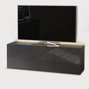 Frank Olsen TV Cabinet 150cm High Gloss Grey with Wireless Phone Charger and LED Mood Lighting by Frank Olsen Furniture