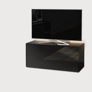 Frank Olsen TV Cabinet 110cm High Gloss Black with Wireless Phone Charger and Mood Lighting