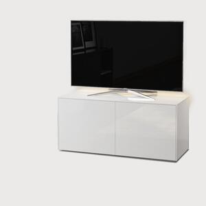 Frank Olsen TV Cabinet 110cm High Gloss White with Wireless Phone Charging, Mood Lighting and Remote Control Eye