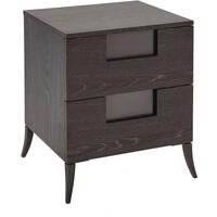 Fitzroy Narrow 2 Drawer Bedside Cabinet Modern in Charcoal Wenge