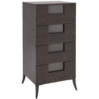 Fitzroy Narrow Chest 4 Drawer in Modern Charcoal Wenge Finish
