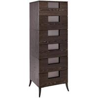 Fitzroy Narrow Six Drawer Chest in Modern Charcoal Wenge Finish