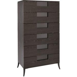 Fitzroy Wide Six Drawer Chest in Modern Charcoal Wenge Finish