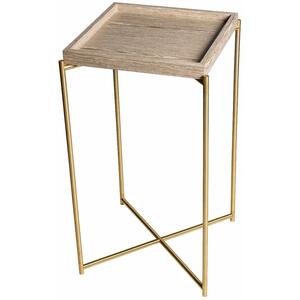 Iris Plant Stand Square with Weather Oak Tray Top
