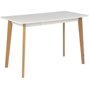 Ravan Modern Desk White Top Oak Legs by Icona Furniture
