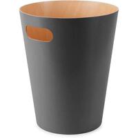 Umbra Woodrow Waste Bin - Charcoal by Red Candy