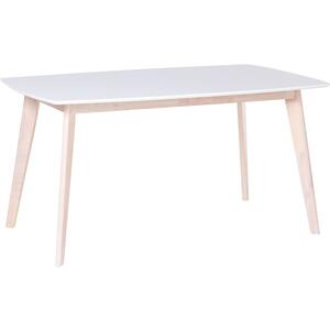 Santos White Top & Light Wood Scandi Rectangular Dining Table 150cm x 90cm