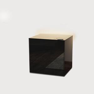 Frank Olsen Cube Lamp Table High Gloss Black with Wireless Phone Charger and LED Mood Lighting
