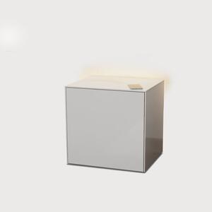 Frank Olsen Cube Lamp Table High Gloss White with Wireless Phone Charger and LED Mood Lighting