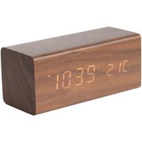 Karlsson Block LED Alarm Clock - Dark Wood by Red Candy