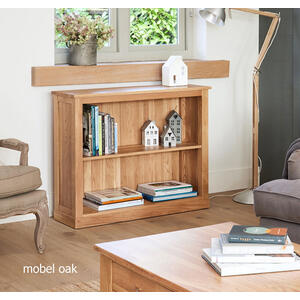 Mobel Solid Oak Modern Low Bookcase